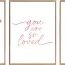 3Pcs Girly Wall Art, Bow Posters, Preppy Teen Girl Decor, Inspirational Verses Love Printing Artwork, Pink Bow Wall Art Prints for Teen Girls Bedroom Nursery Home Decoration, unframe 1624'' (24L"x16W")