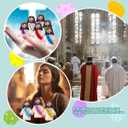 2 x 24 Pack Little Jesus Figurines Toys Set Jesus Love You Mini Rubber Toys Includes 24pcs Organza Bag and Gift Cards Perfect for Kids Sunday School Baptism Gifts Party Favor