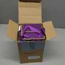 Yeaqee 50 Pcs Mini Metallic Paper Gift Bags with Handles 4x2.75x4.5'' Tiny Small Gift Bags with Thank You Tag for Valentine Wedding Birthday Welcome Return Gifts Small Business(Dark Purple, Gold)