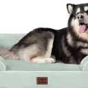EHEYCIGA Orthopedic XL Dog Beds, Waterproof Memory Foam Dog Bed for Extra Large Dogs, Non-Slip Bottom and Egg-Crate Foam Big Pet Couch Bed with Washable Removable Cover, Sage Green