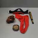 Pirate Costume Accessory Set – Hat, Telescope, Scarf, Treasure Bag & Compass