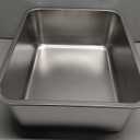 Kirecoo Stainless Steel Cat Litter Box - Metal High Sided Cat Pan, Large Stainless Steel Box, Indoor Litter Tray, Non Stick, No Smell, Easy to Clean, Pet Toilet Supplies for Kitten, Kitty, Rabbit (17.52" L x 13.58" W x 5.9" H)