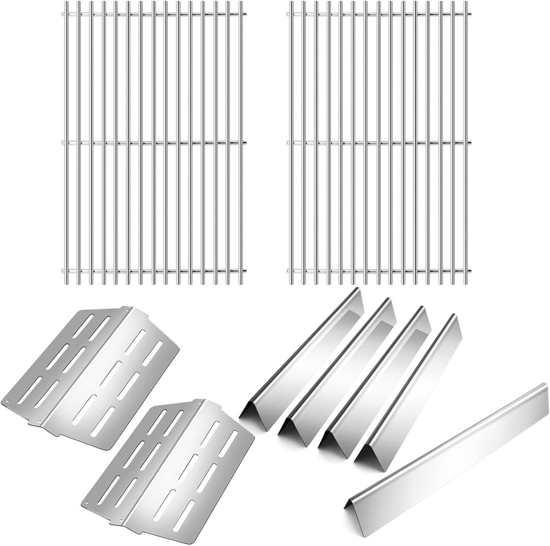 Hiorucet Grill Parts for Weber Genesis 300 Series with Front Control Knob E310, E320, E330, S310, S320, S330, EP310, EP320, EP330, CEP310, 7524 Grill Grates 7620 Flavorizer Bars 7622 Heat Deflectors