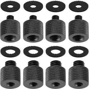 8 Pieces Camera Screw Adapter Thread 1/4" Male to 3/8" Female and 3/8" Male to 1/4" Female Adapter, 3/8 to 1/4 Adapter with Rubber Pad for Camera Monitor, Tripod, Mount
