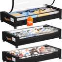 Yecaye 70L Under Bed Storage with Wheels, 3 Pack Larger Capacity Under Bed Storage Containers, Underbed Shoe Storage Organizer, Rolling Under Bed Metal Drawers for Clothes, Blankets, Black