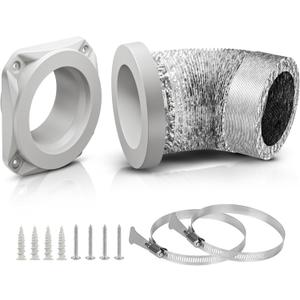 Magnetic Dryer Vent Connector Kit with 2.6ft Hose, 4 Inch ABS Snap-On Quick Connect for Tight Spaces, Airtight Seal Dryer Exhaust Venting Hookup Adapter for Laundry Room, SDV180