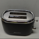 Mueller Retro Toaster 2 Slice with 7 Browning Levels and 3 Functions: Reheat, Defrost & Cancel, Stainless Steel Features, Removable Crumb Tray, Under Base Cord Storage, Black