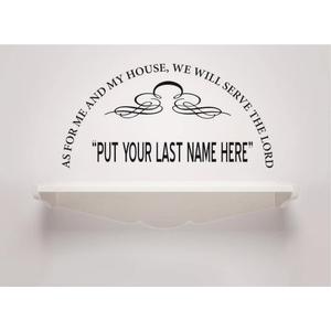 Design With Vinyl Home Wall Decals - As for Me & My House We Will Serve The Lord Serve The Lord. Joshua 24:15 Removable Wall Sticker Home Decoration - Size: 24 in X 46 in (Black)