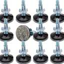 Furniture Leg levelers for Wood,Apply to Bed/Cupboard/Sofa/Desk/Table and Chair for Furniture Wood Feet Adjustment,5/16 in Bolt, 1.5 in Base Diameter (12pcs)