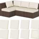 8Pcs Stretch Patio Cushion Covers, Outdoor Couch & Sofa Replacement Slipcovers for Patio Furniture Cushion Covers, Washable Reusable Furniture Protector (Square-large, Beige)