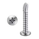 #10 x 3/4" (100 Pack) Stainless Steel Pan Head Self Tapping Screws Phillips Head Self Drilling Screws Sheet Metal Screws, 410 Stainless Steel