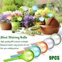 9 Pcs Plant Watering Globes 135 cm, Colored Self Watering Globes Automatic Watering Bulbs Plastic Plant Water Globes Drip Irrigation Device for Indoor Outdoor Plants