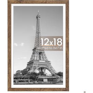 upsimples 12x18 Picture Frame, Wall Decor Poster Frames, Rustic Brown 1Pack