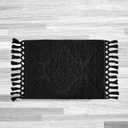 Jean Pierre - Ricardo Bath Mat, Woven Fringe Bathroom Rugs, 100% Cotton, Premium Bathroom Decor - Measures 21" x 41" - Black (1'9" x 3'5" (Rectangular))