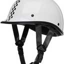 TRIANGLE Half Shell Helmet Motorcycle for Adults Men German Style Scooter Moped Motorcycle Helmet, Open Face Meet Dot Approved. L