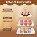 DIDROOM 10 Pack Dessert Table Display Set - 4 x Three-Tier Square Cupcake Stands and 6 x Serving Trays, Elegant Tableware for Cakes, Cupcakes, Pastries, and Snacks, Perfect for Parties (White)