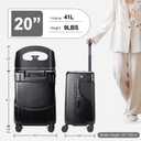 MRPLUM Ride On Luggage with Seat&Seat Belt,Hard Shell Lightweight Rolling Spinner Wheels Travel Luggage with TSA Lock,20 inch,Black, 20.9 inches x 13.4 inches x 9.8 inches