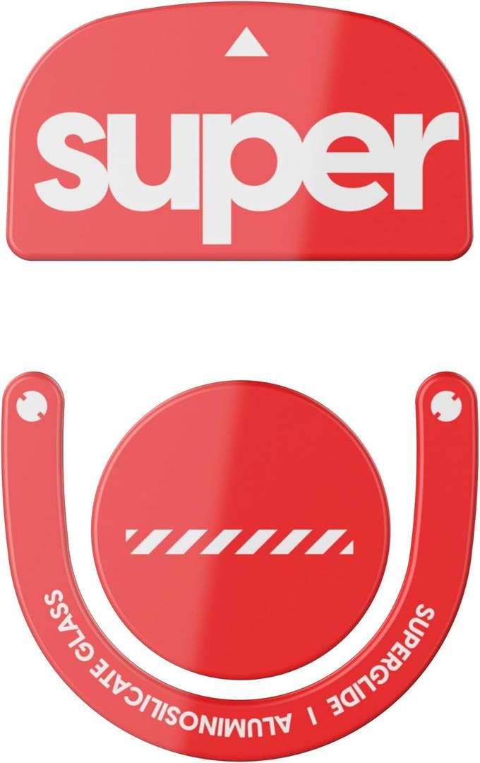 Superglide2 - New Controllable Speed Textured Surface Smoothest Mouse Feet/Skates Made with Ultra Strong Glass Smooth and Durable Sole for Logitech G Pro X Superlight2 (Type-C, Red)
