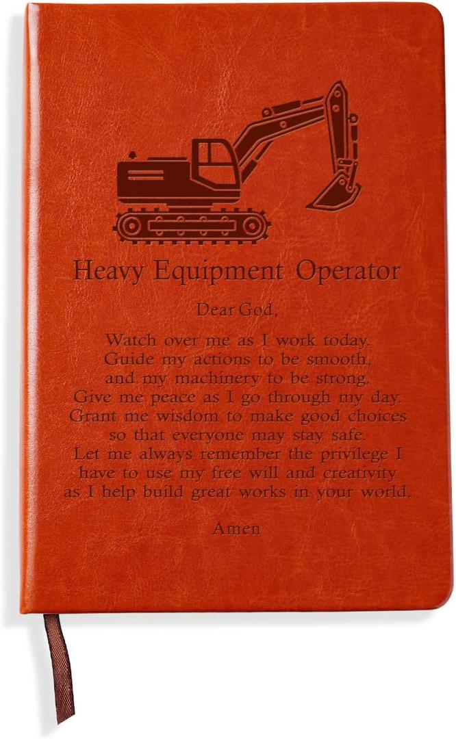 LBWCER Heavy Equipment Operator Leather Journal Notebook Heavy Equipment Operator Gifts for Men Women Christmas Birthday (Heavy Equipment Operator)