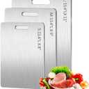 Cutting Boards for Kitchen,Food-Grade Stainless Steel Chopping Board,Hygiene Durable Safe, Suitable For Kitchen Or Outdoor Camping (11.4"L x 8"W)