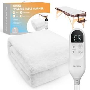 Massage Table Warmer Heating Pad Professional SPA Massage Bed Warmer with 12 Timer & 9 Heat Settings & Overheat Protection for Massage Bed & Spa, Thickened & Soft Fleece, 30" x 71"