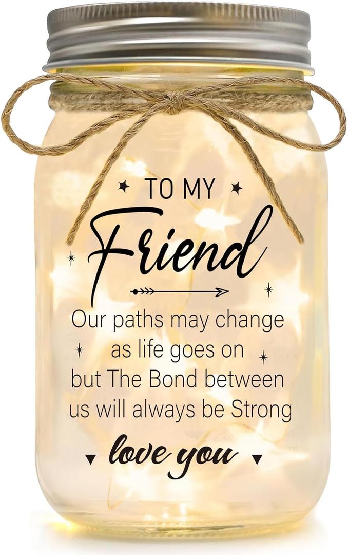 Friendship Gifts for Women, Mason Jar Night Lights for Friend, Gifts for Friends Best Friend Birthday Gifts, Thankgiving Christmas Gifts for Women,Gift for BFF (Friends1, Friends1)