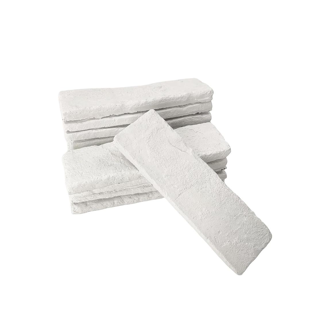 40 Pcs White Thin Brick Veneers, 2.4" x 7.9" Wall Brick, 3D Faux Brick for Kitchen Backsplash, Fireplace, Living Room, Interior and exterior wall decoration (7 sq.ft) (White)