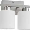 4 Light Bathroom Light Fixtures, Brushed Nickel Vanity Lights Over Mirror for Bathroom, Modern Bathroom Vanity Light with Milky White Glass Shades, Anti-Rust E26 Base Lighting Fixtures