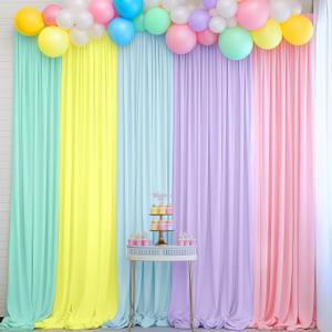 10x7ft Unicorn Backdrop Curtain - Magical Pastel Background for Birthdays, Baby Shower, and Party - Premium Wrinkle-Free Fabric, Easy to Hang, Ideal for Photography and Event Decoration