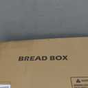 Bread Box, Bamboo Wood Bread Box for Kitchen Counter, Double-layer Bread Storage Bin, Acrylic glass with Diamond Patterns (Black, Large)