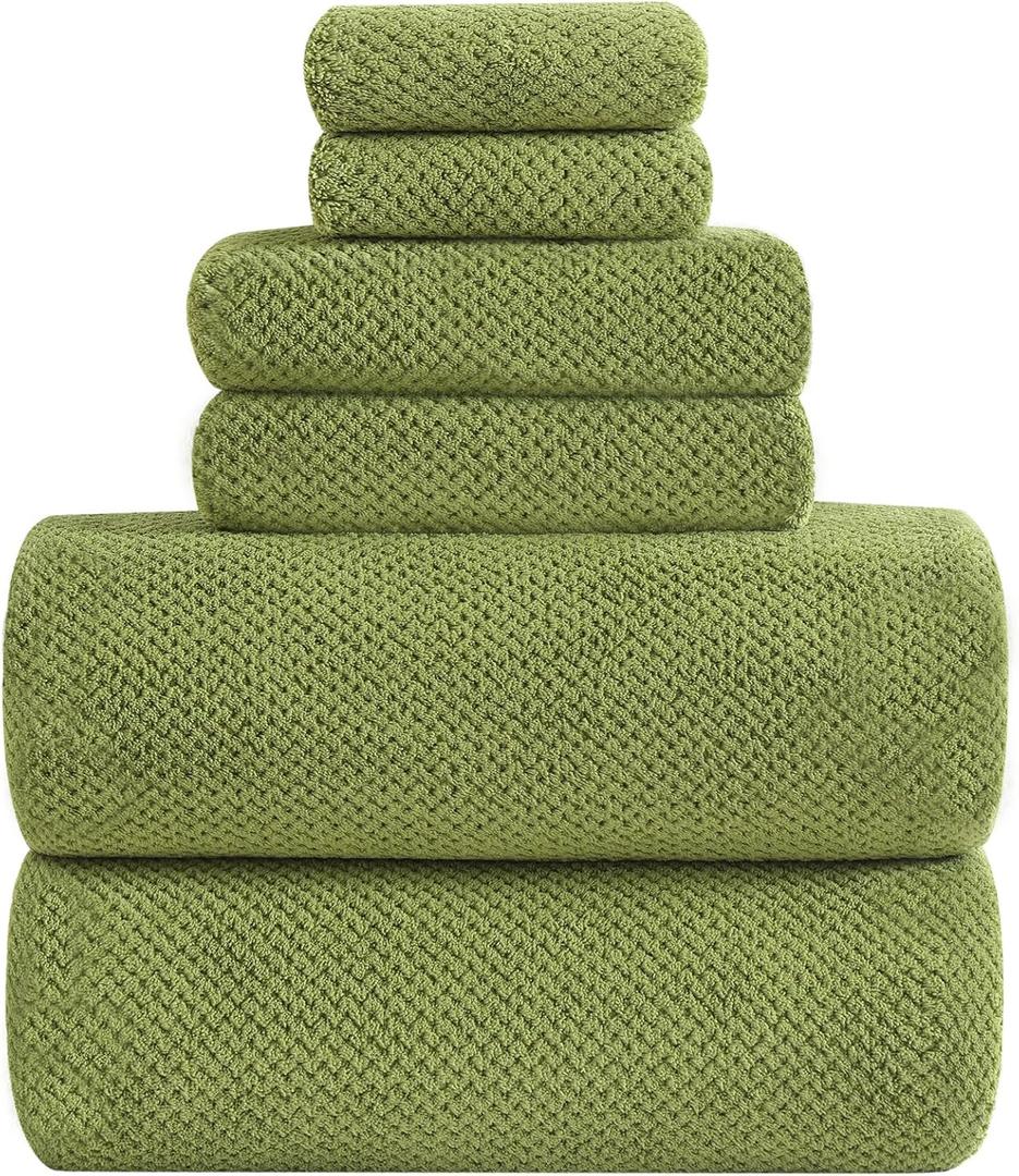 YTYC Towels, 39x78 Inch Oversized Bath Sheets for Adults Luxury Extra Large Bath Towels Sets of 6 Super Soft Shower Towels for Bathroom Microfiber 80% Polyester (Sage Green,6)