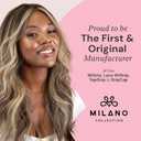 MILANO COLLECTION Lace Top Grip Comfort Band for Toppers Hair & Wiglets, Non-Slip & Glueless Velvet Wig Band for Large Base Hairpieces, Adjustable Top Grip for Hair Topper & Wigs, Beige, Large