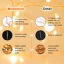 Moobibear LED String Lights, 99ft 300 LEDs Fairy Lights Plug in, Dimmable Outdoor Tree Lights, UL-Listed Warm White Copper String Lights Remote Control for Room Garden Party Christmas Festival Decor