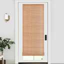 LazBlinds No Tools No Drill Bamboo Roller Shades, Cordless Bamboo Blinds, Light Filtering Roll Up Blinds for Windows, French Door, Porch or Patio, 26'' W x 70'' H, Ceylon Light Russet