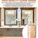 Teenyyou 3 Pcs Amber Hammered Glass Shade Replacements for Pendant Light Fixtures Glass Lamp Shade Cover, 1-5/8 Inch Fitter E26 Base, 4"w x 6"h, Replacement Lamp Globe for Chandelier Wall Sconce