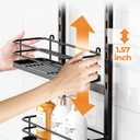 ODesign 4 Tier Height-Adjustable Shower Caddy Hanging Anti-Swing-Over The Shower Head Caddy-Sho wer Storage Organizer Bathroom Shelves Basket Caddies-Black