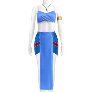 Princess Kida Atlantis Costume for Women Adult Full Set (X-Small, Blue)