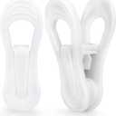 Tinfol White Plastic Hanger Clips, 24 Pack Hanger Clips- Strong Pinch Grip Finger Clips for Plastic Clothes Hangers, Multi-Purpose Hangers Clips
