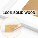 4x4 White Picture Frames Square Classic Natural Wood 6 Pack for Wall Mounting and Tabletop Display