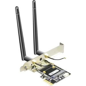GLOTRENDS WA02 Mini PCIe to PCIe X1 WiFi Bluetooth Adapter for Mini PCIe WiFi 4/5/6/6e Module/Coral TPU Module, with 3.5-dBi SMA Antenna Kits