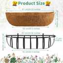 Tessco for you 6 Pieces Railing Planter Boxes, 24 Inches Window Box Planters with Coco Liner and Adjustable Brackets for Deck Porch Fence Patio Balcony Gardening Outdoor Plants
