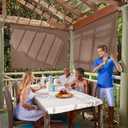 Coolaroo Outdoor Roller Shade with Wand - 95% UV Block Breathable Light Filtering Shade for Patio or Porch, Fade-Resistant, Mold-Resistant Easy-Clean Fabric, 10ft x 8ft, Walnut
