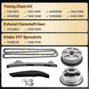 Timing Chain Kit with VVT Camshaft Sprocket for Hyundai Elantra 2017-2020, Kona 2018-2021, Veloster 2019-2021,for Kia Forte 2017-2022 2.0L 243502E700 243702E020 Intake & Exhaust Sprocket