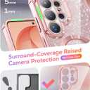Meifigno Magnetic Case Designed for Samsung Galaxy S26 Ultra 6.9", [Compatible with MagSafe] [Removable Glitter Card & Wrist Strap], Surround Lens Protection Case for Galaxy S26 Ultra, Rose Gold