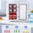 BEICHEN Mini Fridge,6 Liter / 8 Can Small Fridge for Bedroom, Car, Office & Dorm, 110V AC/DC Portable Thermoelectric Cooler & Warmer for Skincare, Food, Drinks, White