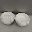 2 Pack Elevated Slow Feeder Cat Bowls  Whisker-Friendly Tilted Ceramic Bowls Anti Vomiting, Raised Feeding Station with Anti Slip Mat, Ideal for Senior Cats & Small Dogs (White)