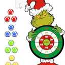 Christmas Games Gifts for Kids, Large Christmas Dart Board Game with 12 Sticky Balls, Indoor Outdoor Sport Multi-Player, Xmas Party Supplies Stocking Stuffers