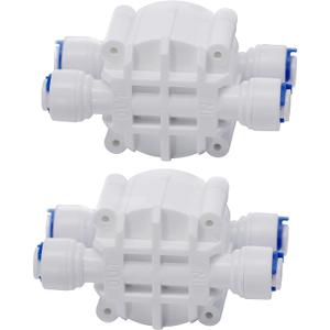 DIGITEN 1/4" Automatic Shut-Off Valve with Quick-Connect Fittings For RO Reverse Osmosis(Pack of 2)