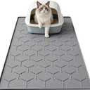 Garoopion Cat Litter Box Mat, Large 34.0522.5 inch Cat Litter Mat, Waterproof Silicone Pad for Floor, Dark Gray