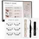 Pro Lash SoftWear Starter Lash Clusters Kit - Seamless, Lightweight Lashes - 7-Day Eyelash Extensions - 3 Sets of False Eyelashes Plus Adhesive, Remover, Tweezers - Classic Cat Eye No. 08,Black